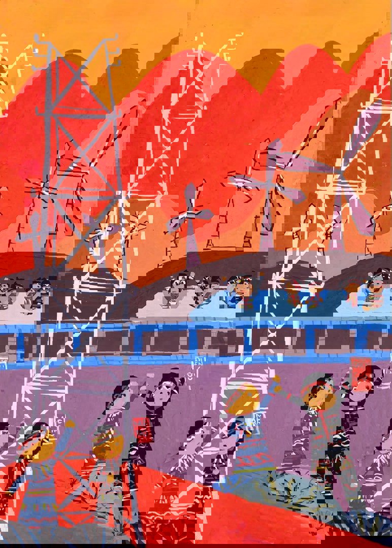 Treni Selamlayan İnsanlar